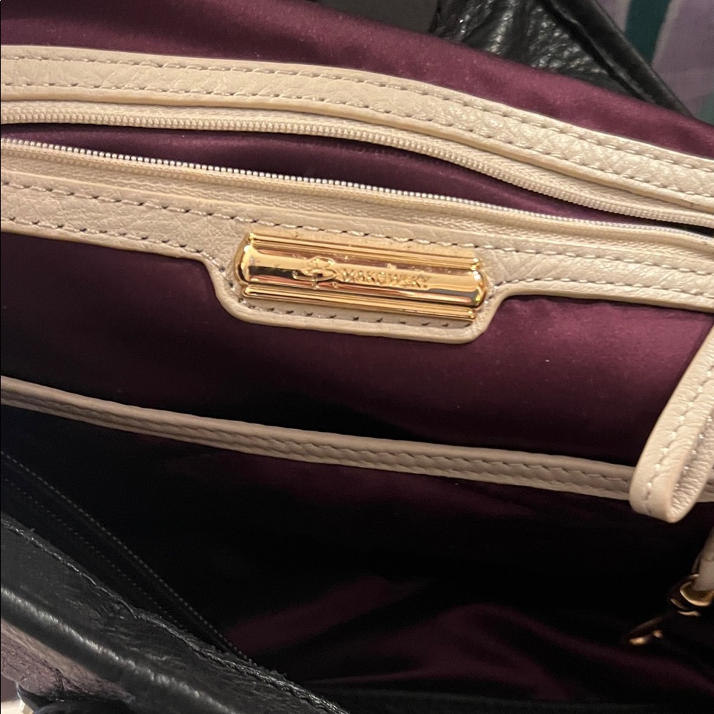 B. Makowsky Stylish Black and Silver Women's Bag - Picture 5 of 6